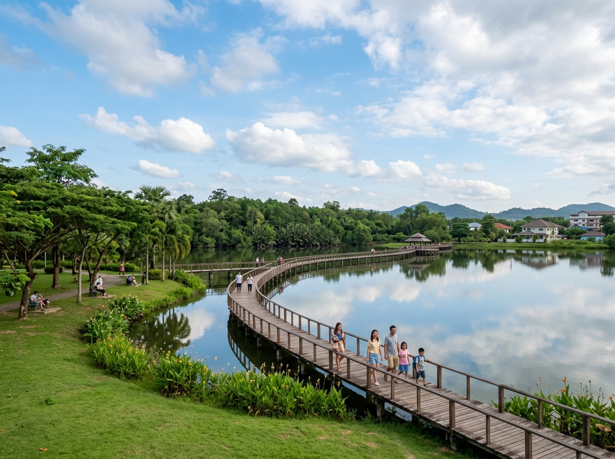 บรรยากาศสวนสาธารณะพรุค้างคาว · บ้านพรุ